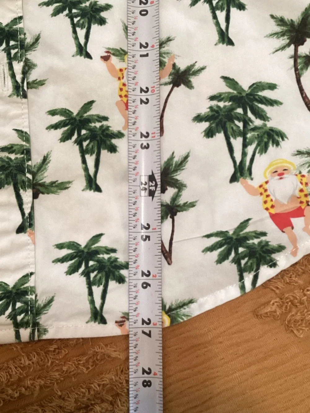 Denim and Flower Youth Tropical Palm Tree and Santa Short Sleeve Shirt